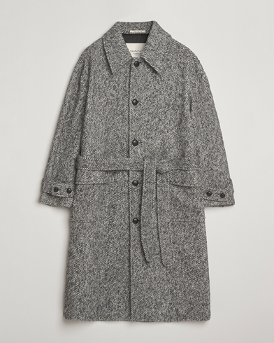 GANT 240 Mulberry Street Tweed Wool Coat Black – Grey
