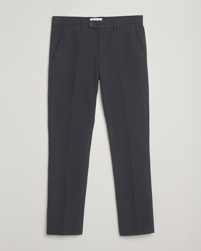 GANT Slim Fit Cotton Herringbone Trousers Antracite – Grey