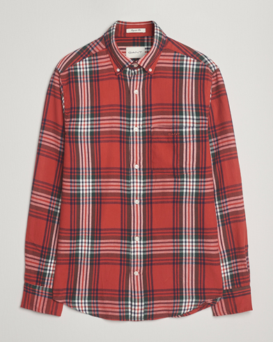 GANT Regular Fit Checked Flannel Shirt Modern Rust – Multi-colour