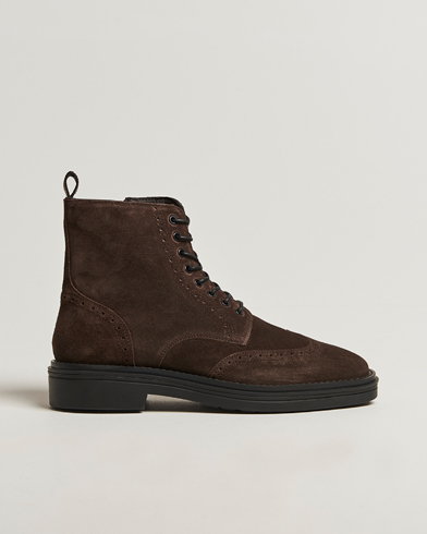 GANT Boggar Suede Brouge Boot Espresso Brown – Brown