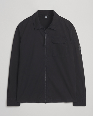 C.P. Company Organic Cotton Gabardine Zip Overshirt Black – Black
