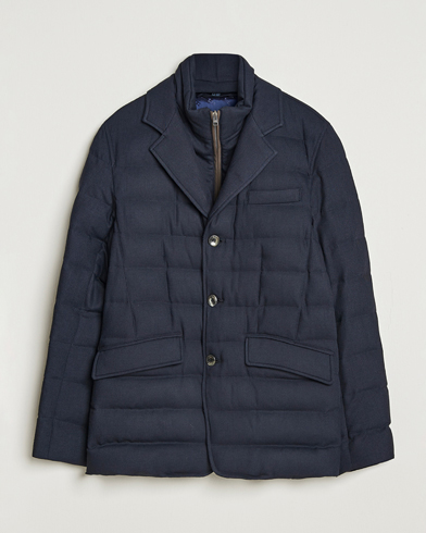 Herno Flannel Down Blazer Navy – Blue