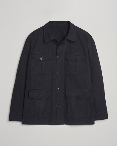 Oscar Jacobson Safari Shirt Jacket Black – Black