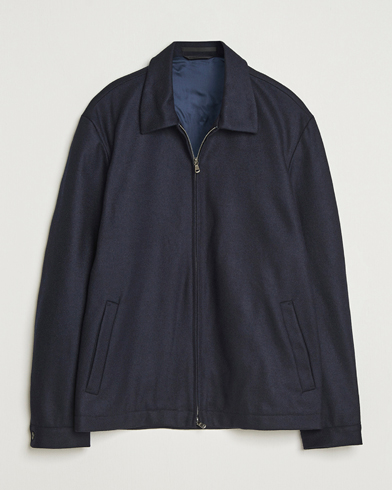 Sunspel Boiled Wool Jersey Jacket Navy – Blue