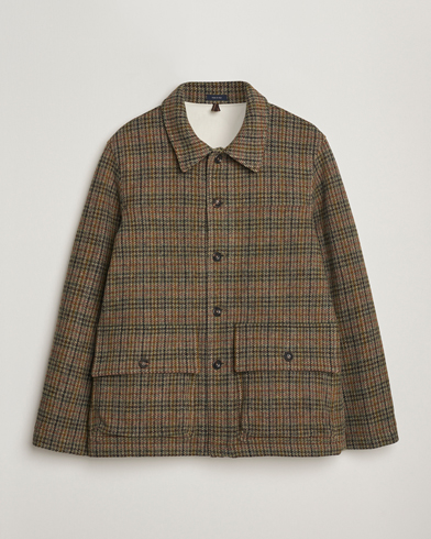 Drake's Check Tweed Donkey Chore Green – Green