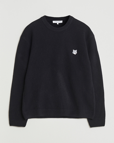 Maison Kitsuné Grey Fox Head Lambswool Sweater Black – Black