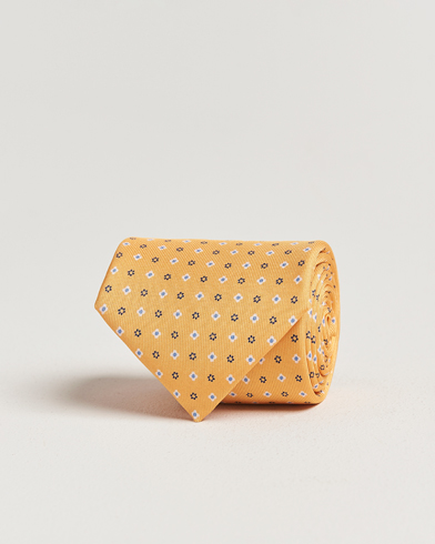 E. Marinella 3-Fold Printed Silk Tie Yellow – Yellow