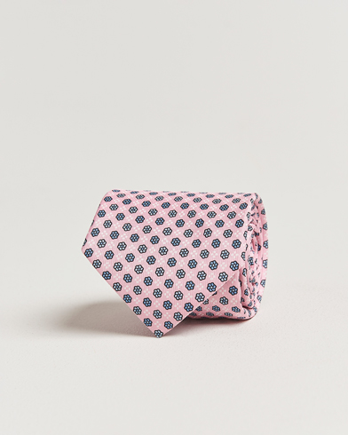 E. Marinella 3-Fold Printed Silk Tie Pink – Pink