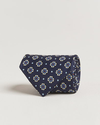 E. Marinella Archivio 3-Fold Printed Silk Tie Navy – Blue