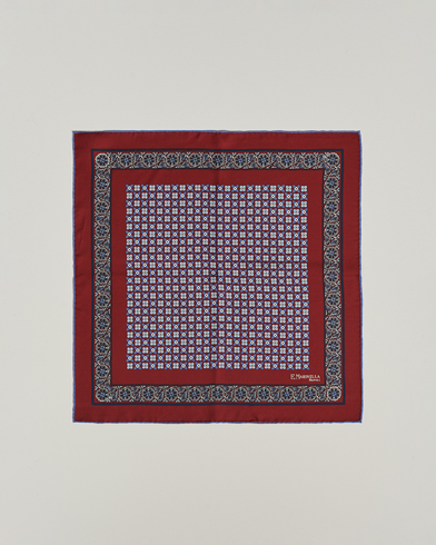 E. Marinella Silk Pocket Square Burgundy – Red