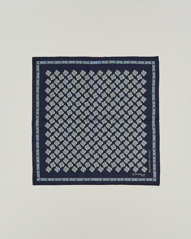 E. Marinella Archivio Silk Pocket Square Navy – Blue