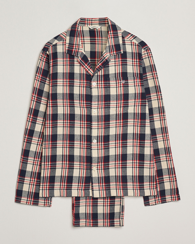 GANT Flannel Checked Pyjama Set Ruby Red – Blue