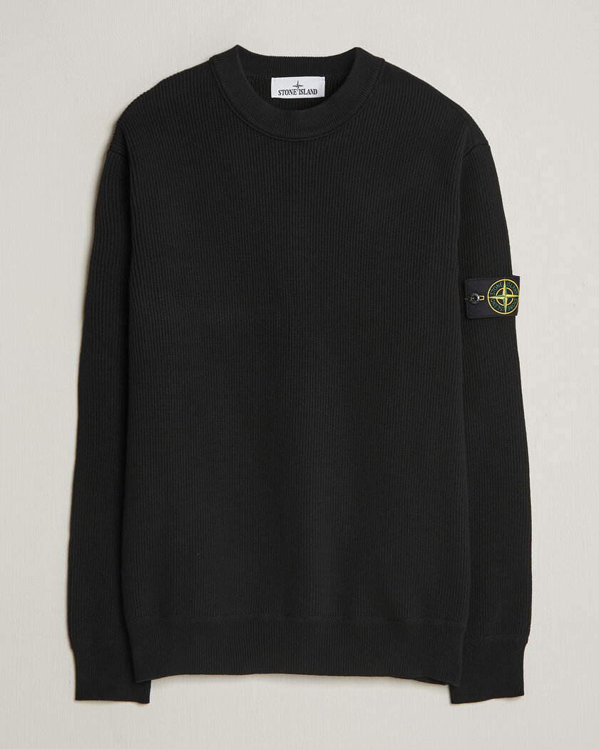 Stone Island Ribbed Soft Organic Cotton Crewneck Black – Black