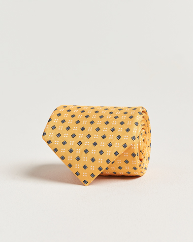 E. Marinella 3-Fold Printed Silk Tie Yellow – Yellow