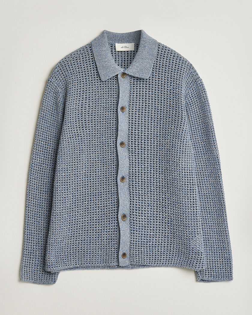 LES DEUX Gerald Knitted Shirt Dark Denim Blue – Blue
