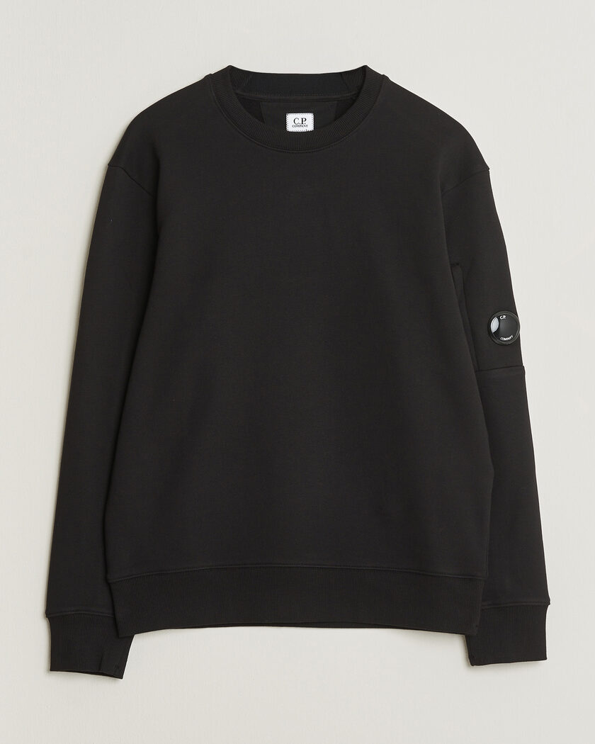 C.P. Company Diagonal Raised Fleece Lens Sweatshirt Black – Black