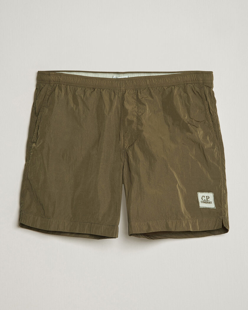 C.P. Company Eco Chrome Logo Swimshorts Olive – Green