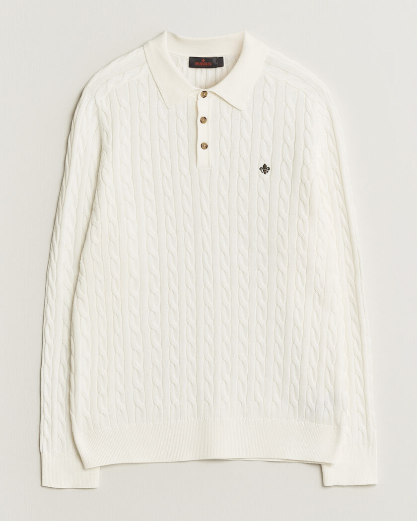 Morris Lancaster Cable Polo Off White – White