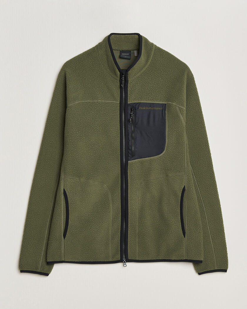 Peak Performance Nature Rush Pile Full Zip Pine Needle – Green