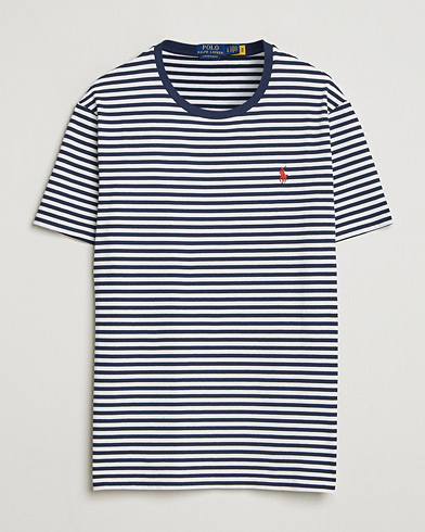 Polo Ralph Lauren Crew Neck Striped T-Shirt Newport Navy/White – Blue