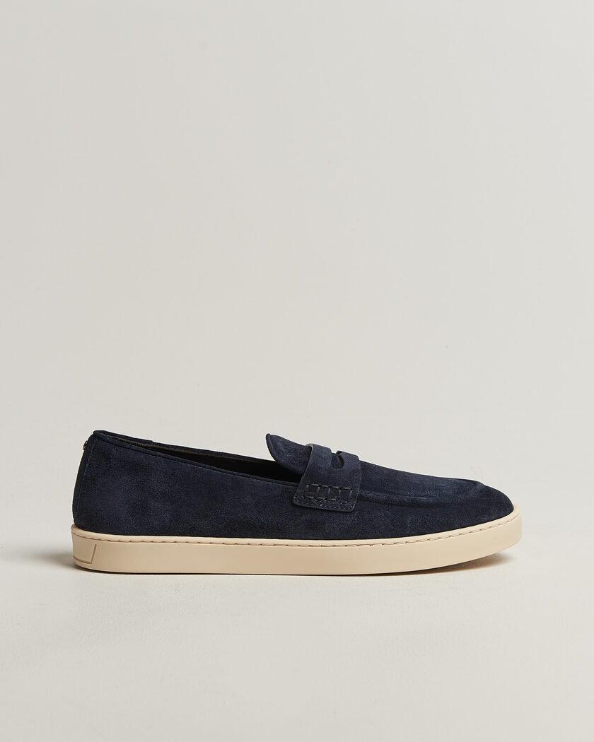 Canali Summer Loafers Navy Suede – Blue