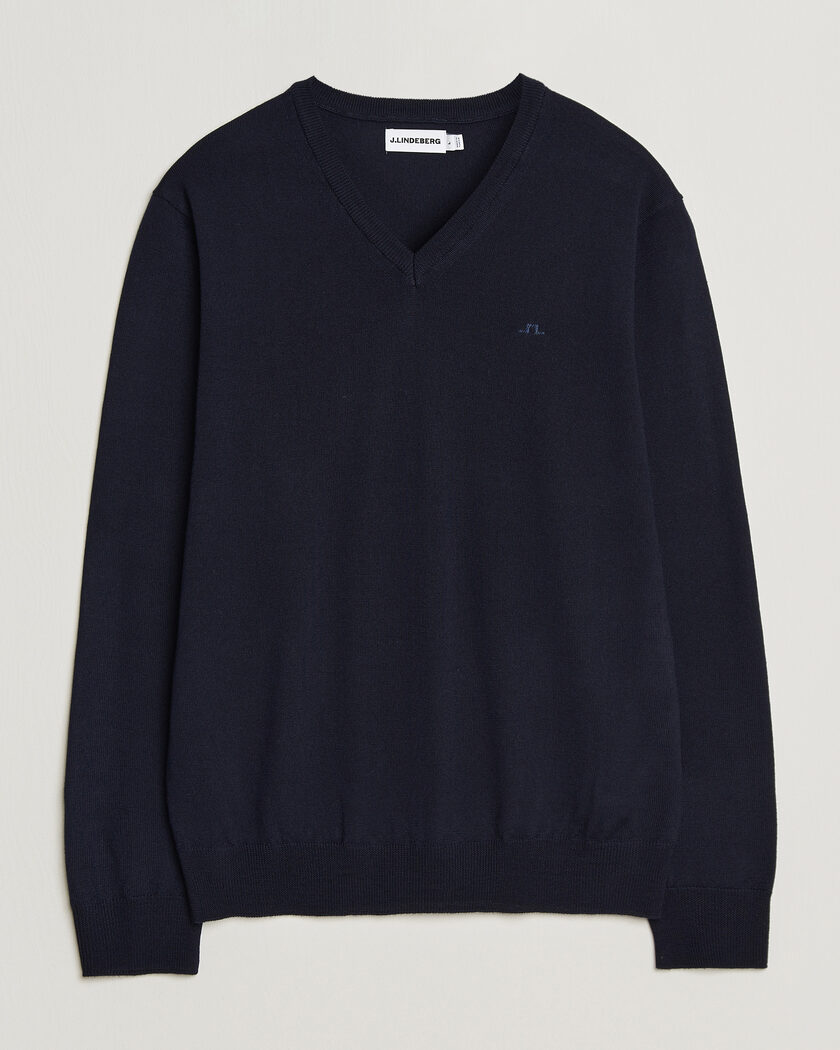 J.Lindeberg Lymann Merino V-Neck Pullover JL Navy – Blue