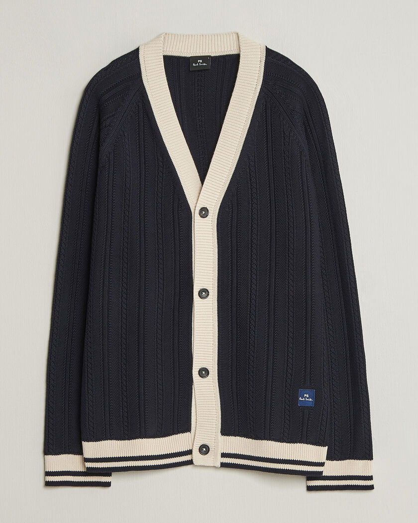 PS Paul Smith Cotton Knitted Cardigan Navy – Blue