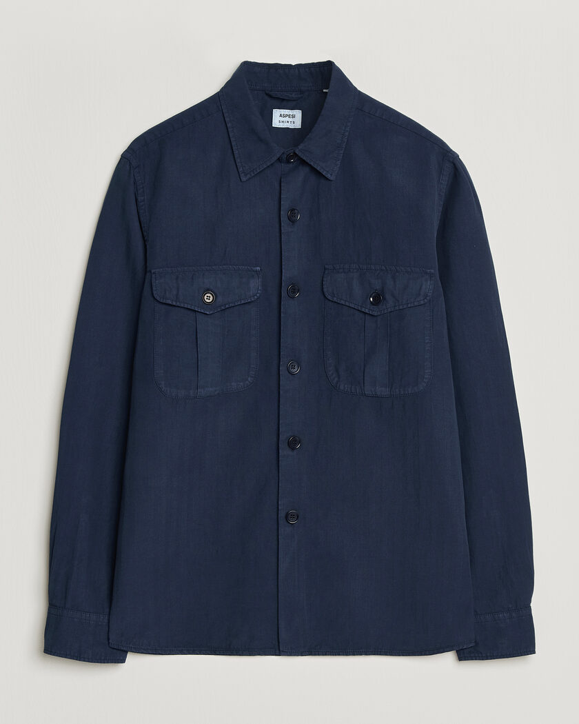 Aspesi Double Pocket Overshirt Navy – Blue