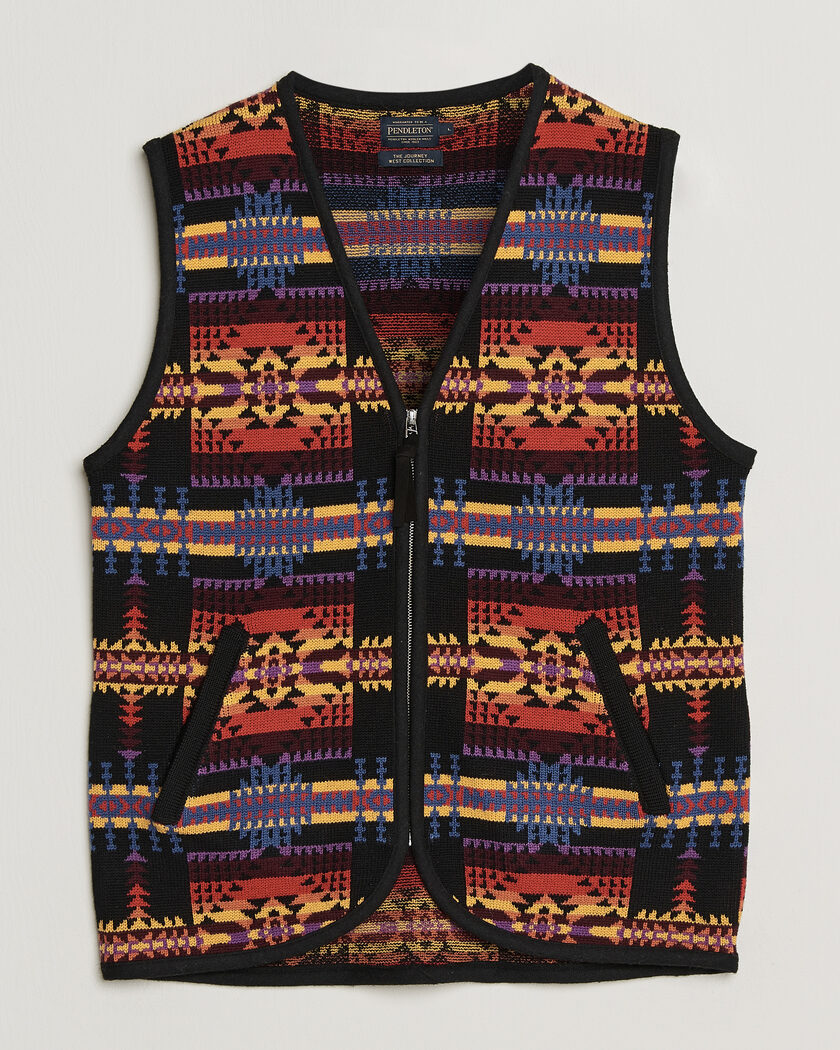 Pendleton Jacquard Vest Black – Multi-colour