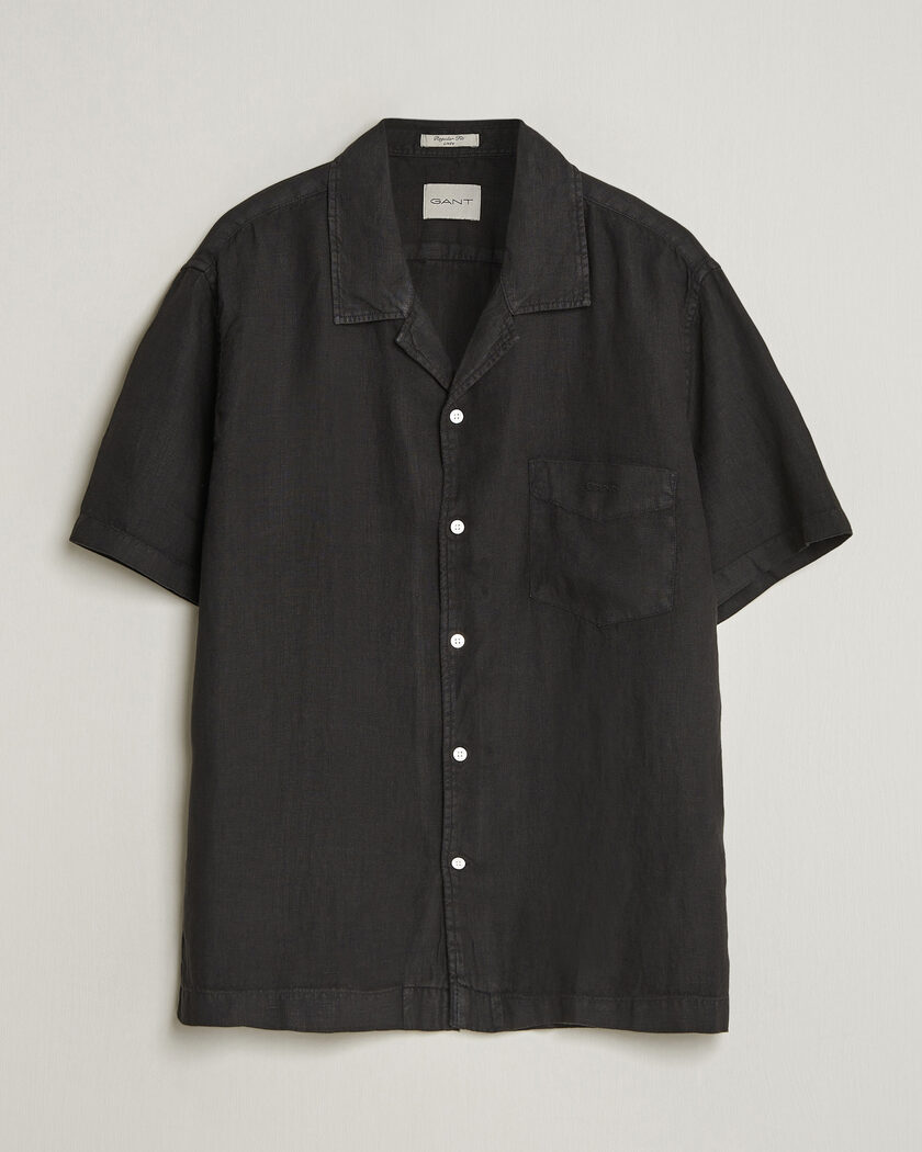 Gant Regular Fit Garment Dyed Resort Shirt Black – Black