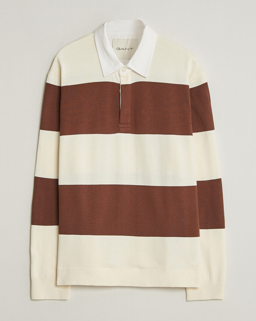 GANT Barstriped Knitted Rugger Cream/Brown – Multi-colour