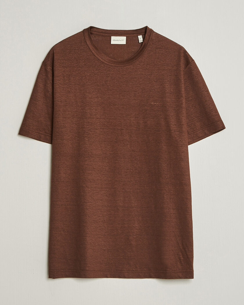GANT Linen T-Shirt Mahogany Brown – Brown