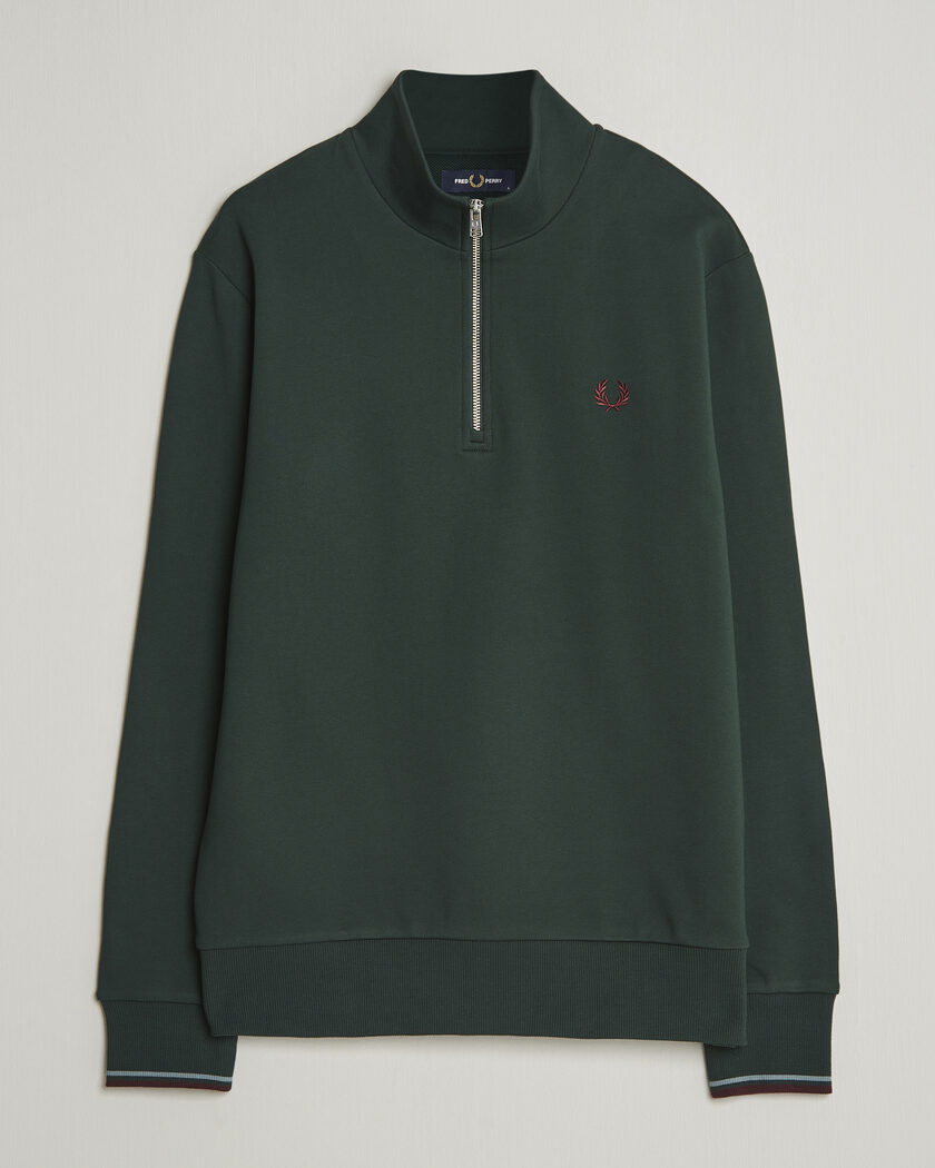 Fred Perry Half Zip Sweatshirt Grassroots Green – Green