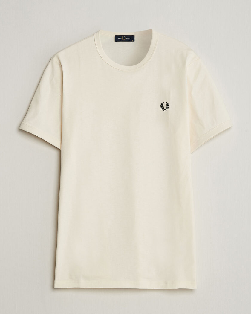 Fred Perry Ringer T-Shirt Ecru – White