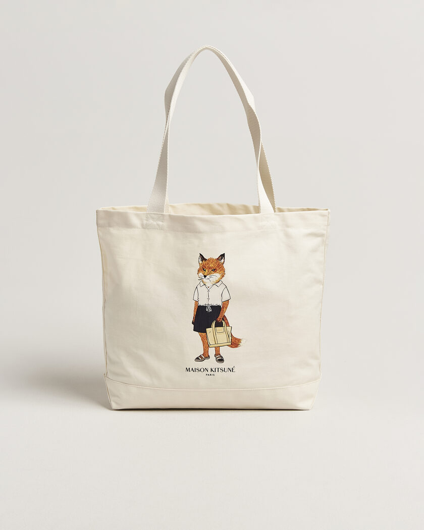 Maison Kitsuné Dressed Fox Totebag Ecru – White