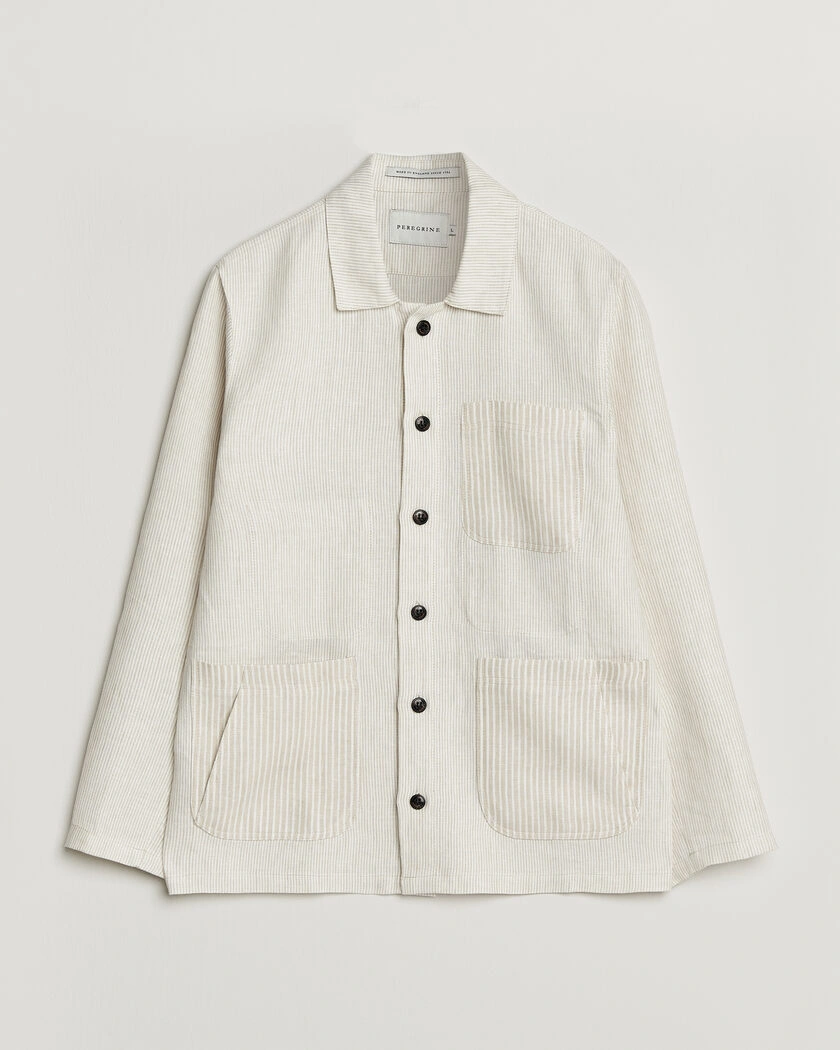 Peregrine Windsor Linen Shacket Beige Stripe – Beige