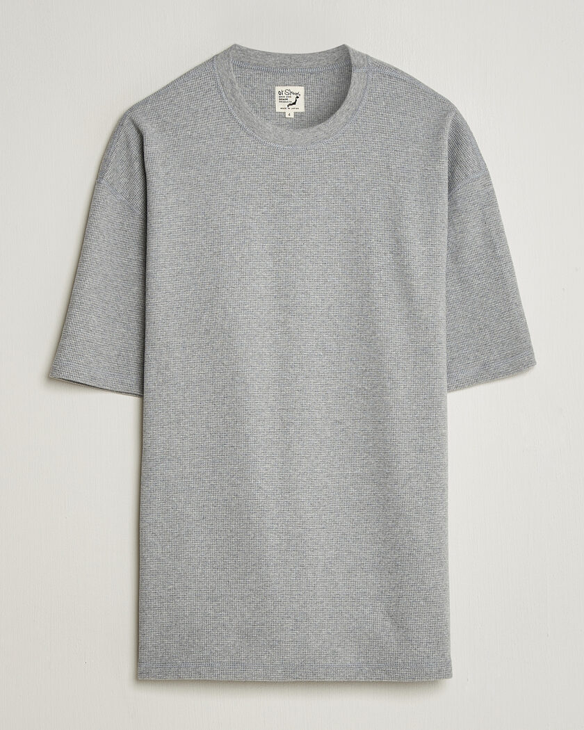 orSlow Waffle Cotton T-Shirt Heather Gray – Grey