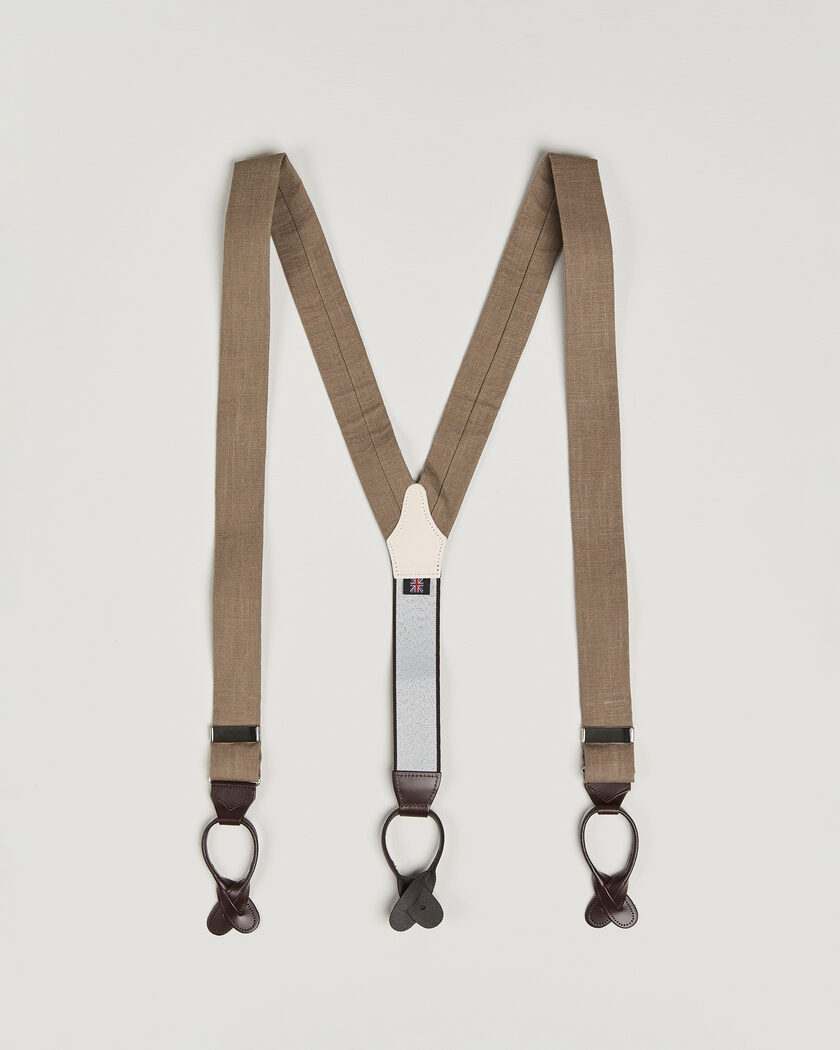 Albert Thurston Linen Braces Acorn Brown – Brown