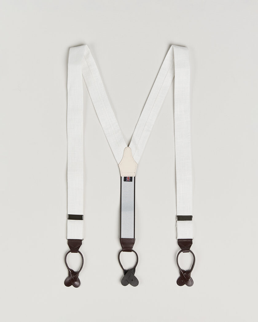 Albert Thurston Linen Braces Ivory – White