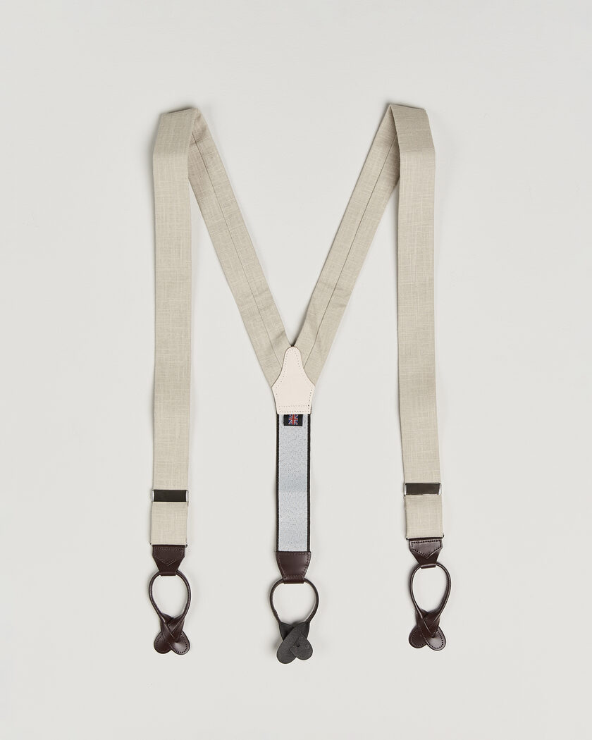 Albert Thurston Linen Braces Natural – Beige