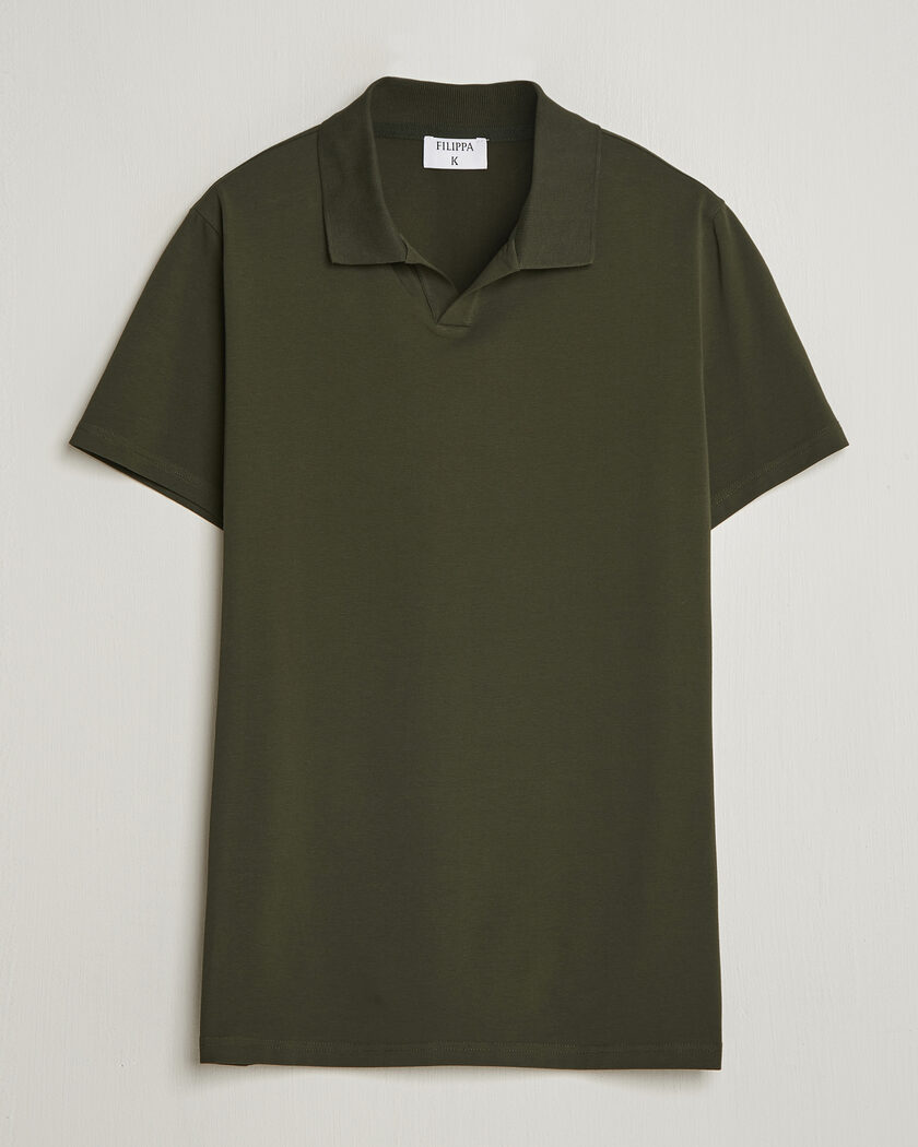 Filippa K Soft Lycra Polo T-Shirt Midnight Olive – Green