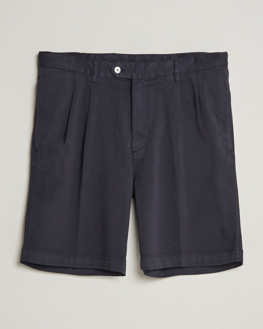 Oscar Jacobson Tanker Pleat Shorts Navy – Blue