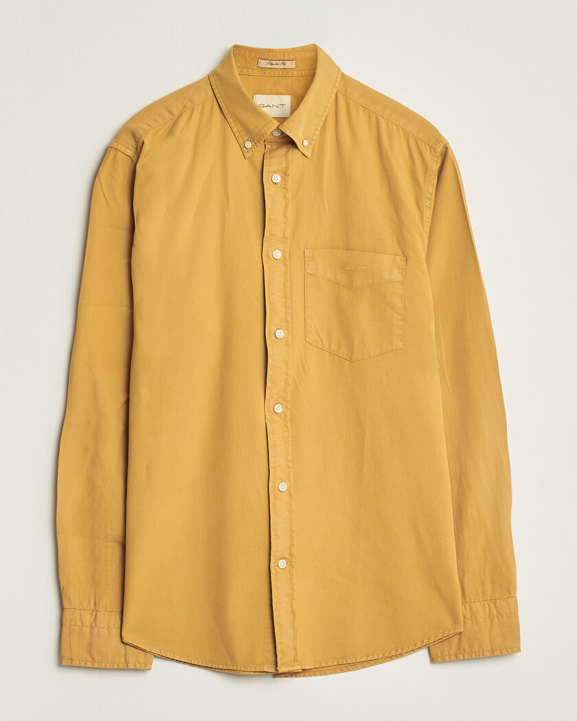 Gant Regular Fit Garment Dyed Twill Shirt Turmeric Shine – Yellow