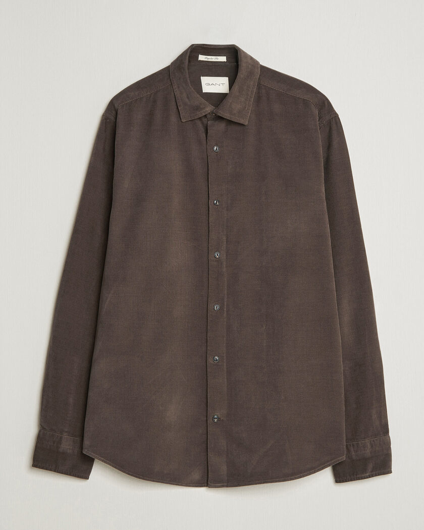 Gant Regular Fit Baby Cord Shirt Shadow Brown – Brown
