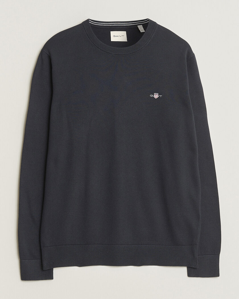 Gant Classic Cotton Crew Neck Black – Black
