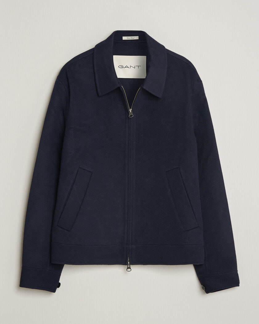 Gant Handstitched Wool/Cashmere Jacket Evening Blue – Blue