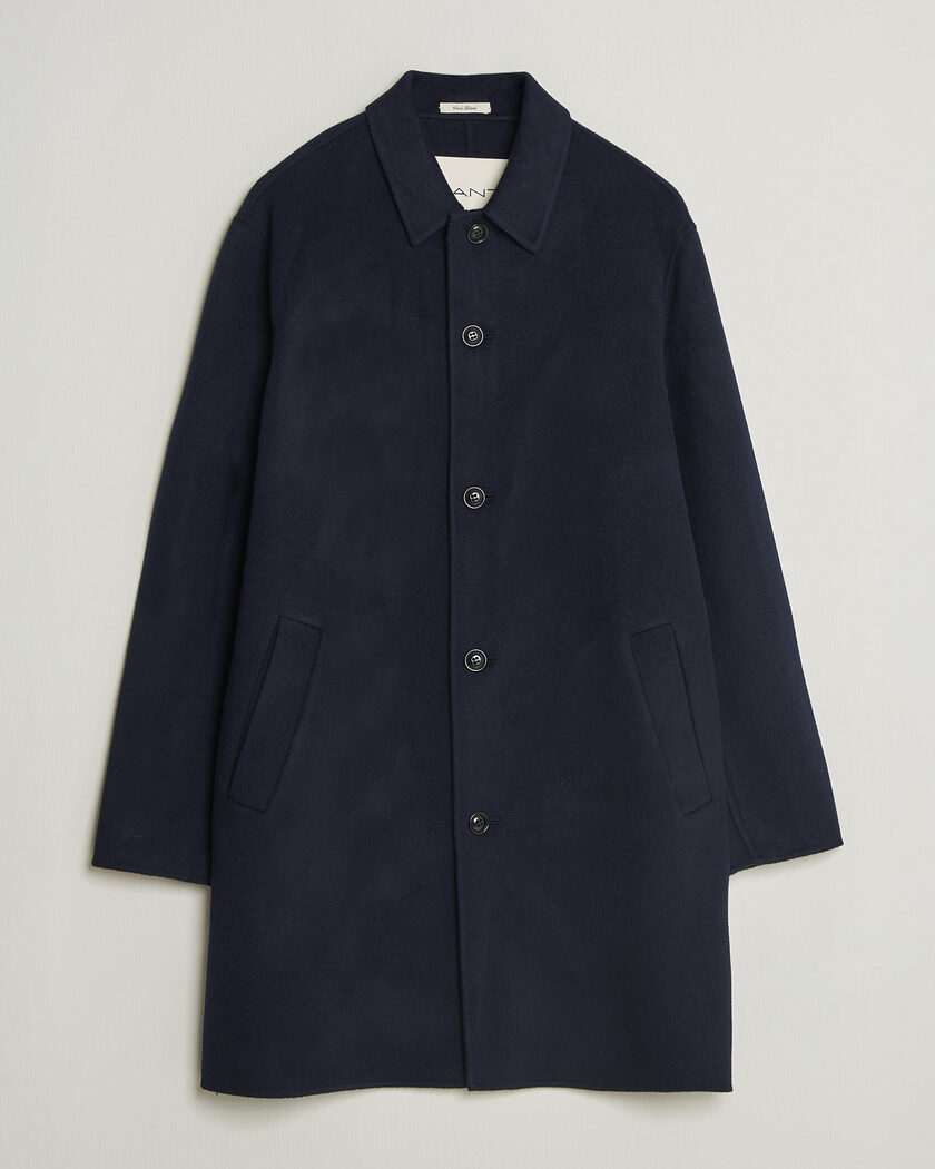 Gant Handstitched Wool/Cashmere Top Coat Evening Blue – Blue