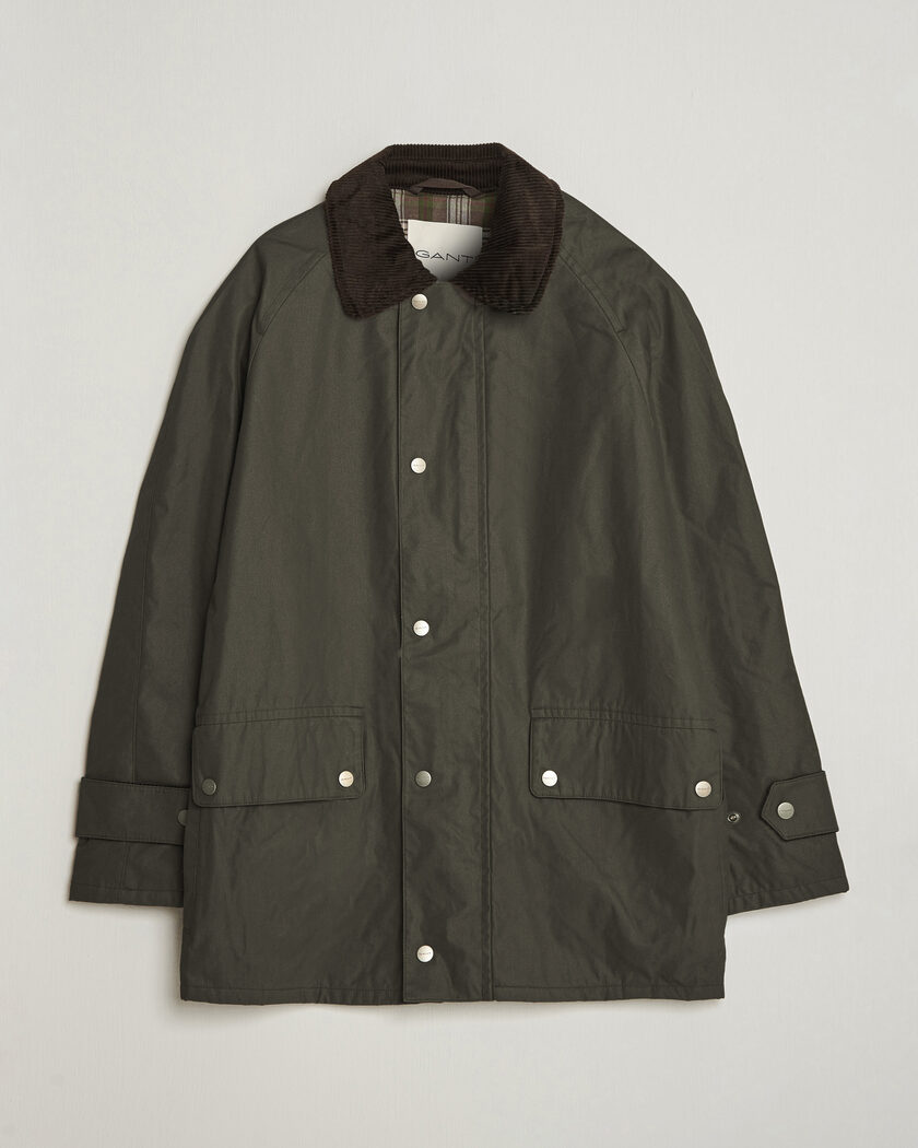 Gant Waxed Barn Jacket Black Brown – Brown