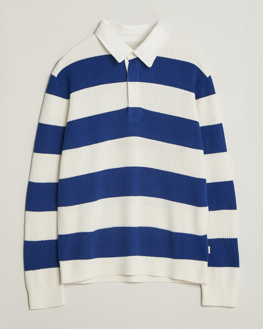 Gant Cotton/Merino Knitted Striped Rugger Cream – White