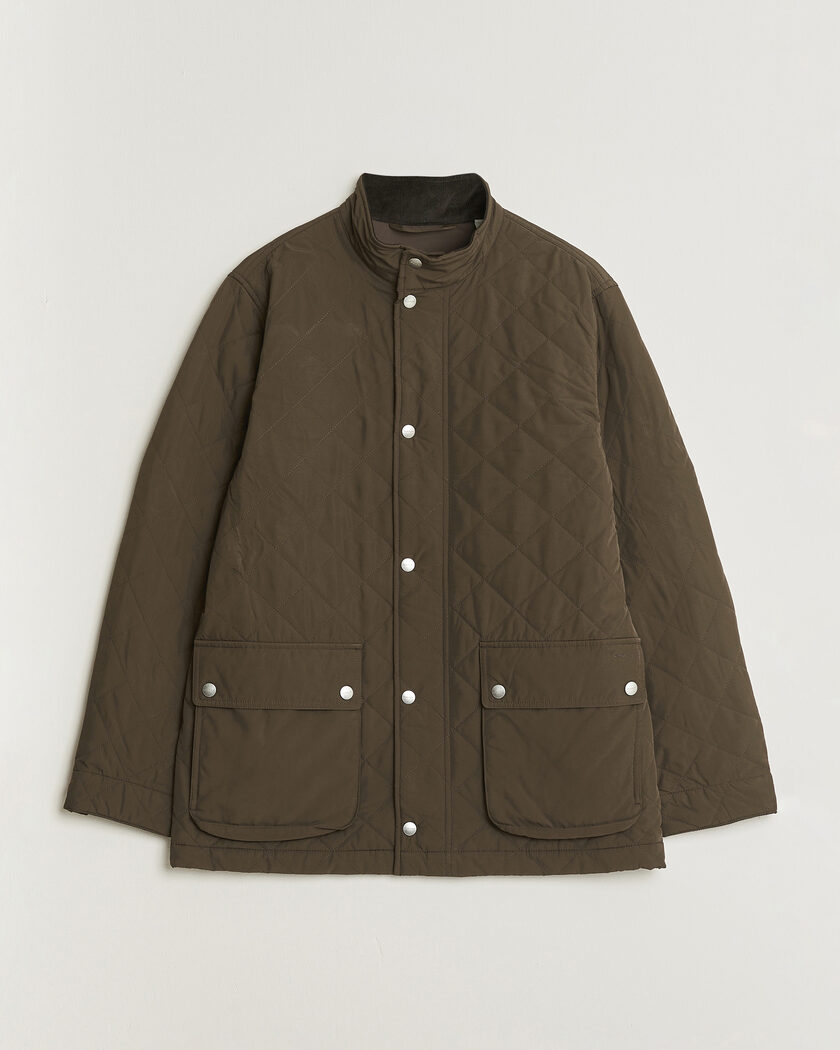 Gant Classic Quilted Mid Jacket Black Brown – Brown
